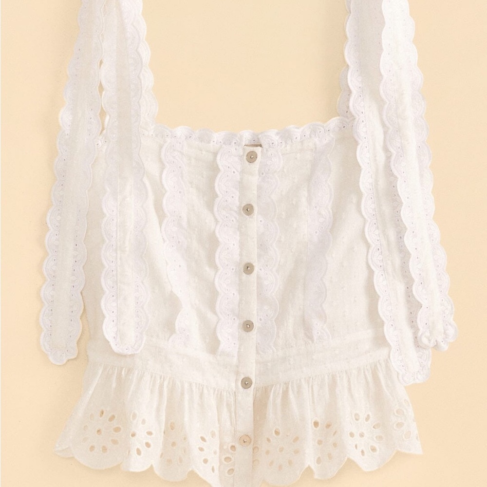 FARM Rio White Broderie Anglaise Tie-Strap Tank - Picture 4 of 8
